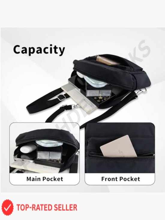 Mini Nylon Backpack Lightweight Casual Daypack Detachable Shoulder Strap